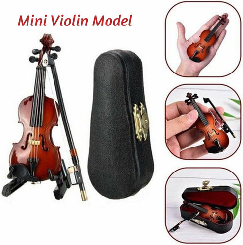 Miniature violin tiny wooden - violin,,