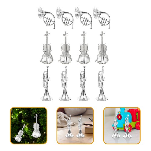 Silver miniature violin - silver,