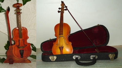 Vintage miniature wooden cello - miniature,